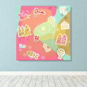 canvas stad roze leinwanddruck (Insitu (Holzboden))