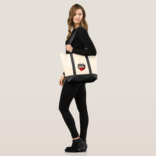 Canvas tote bag with black handles and base tragetasche
