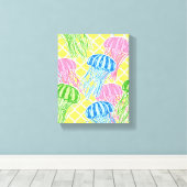 Canvas tropical Jellyfish Pattern Leinwanddruck (Insitu (Holzboden))