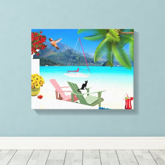 Canvas tropischer Strand Leinwanddruck (Insitu (Holzboden))