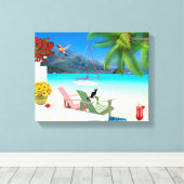 Canvas tropischer Strand Leinwanddruck (Insitu (Holzboden))
