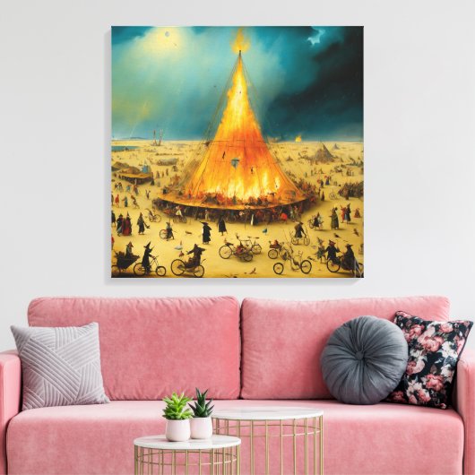 Canvas Visionary Storm at Burning Man Leinwanddruck (Insitu (Wohnzimmer))