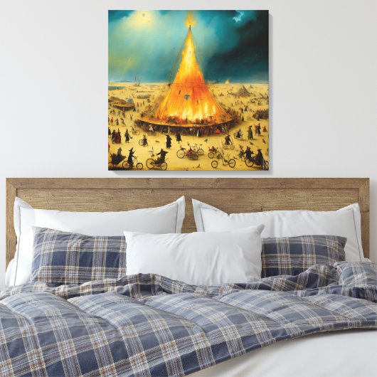 Canvas Visionary Storm at Burning Man Leinwanddruck (Insitu (Schlafzimmer))