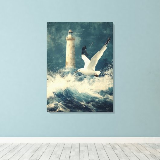 Canvas Wall Art with LIghthouse Leinwanddruck (Insitu (Holzboden))