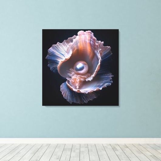 Canvas Wall Art with Shell and Pearl Leinwanddruck (Insitu (Holzboden))