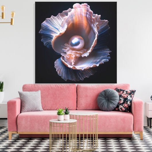 Canvas Wall Art with Shell and Pearl Leinwanddruck (Insitu (Wohnzimmer))