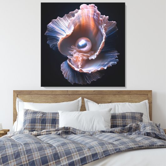 Canvas Wall Art with Shell and Pearl Leinwanddruck (Insitu (Schlafzimmer))