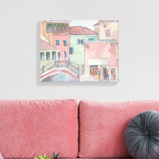 Canvas "Watercolor Sketch/Venedig Italien Leinwanddruck (Insitu (Wohnzimmer))
