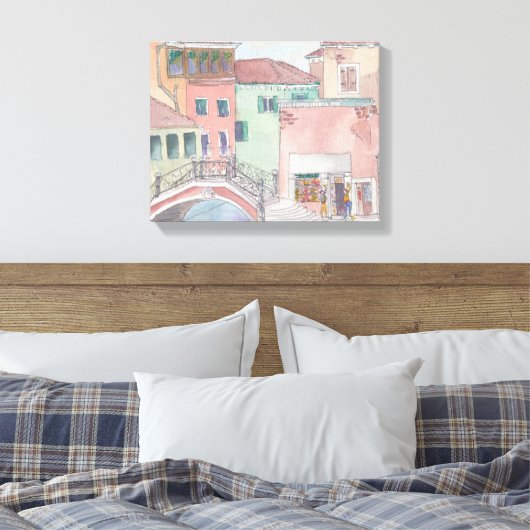 Canvas "Watercolor Sketch/Venedig Italien Leinwanddruck (Insitu (Schlafzimmer))