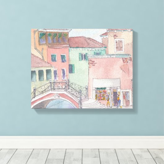 Canvas "Watercolor Sketch/Venedig Italien Leinwanddruck (Insitu (Holzboden))