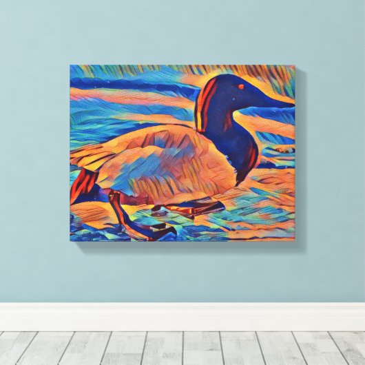 Canvasback Duck Art Malerei Leinwanddruck (Insitu (Holzboden))