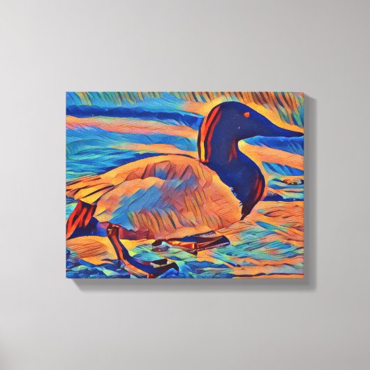 Canvasback Duck Art Malerei Leinwanddruck (Vorderseite)