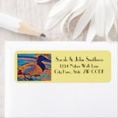 Canvasback Duck Artistic Rücksendeadressen-Aufkleb (Insitu)