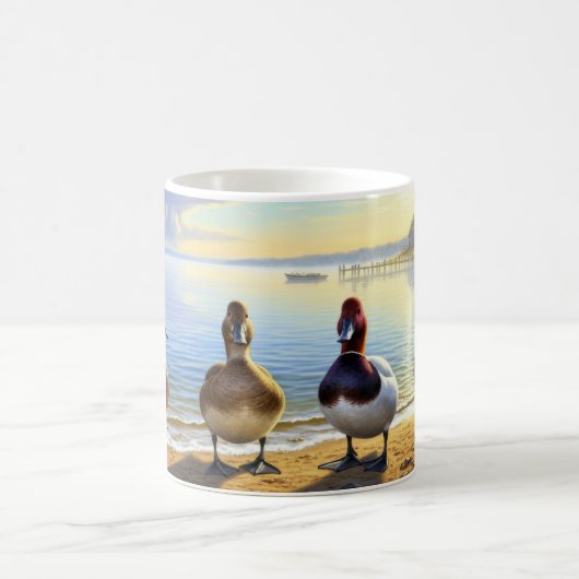 Canvasback Ducks Coffee Tasse Wrap Design (Mittel)