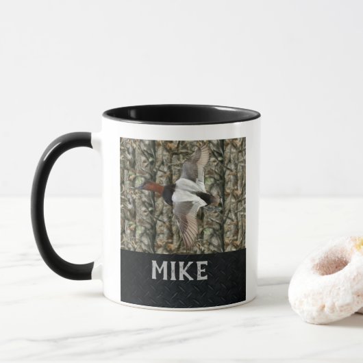 Canvasback-Enten-Jagd-Namen-Sport-draußen Tasse (Mit Donut)