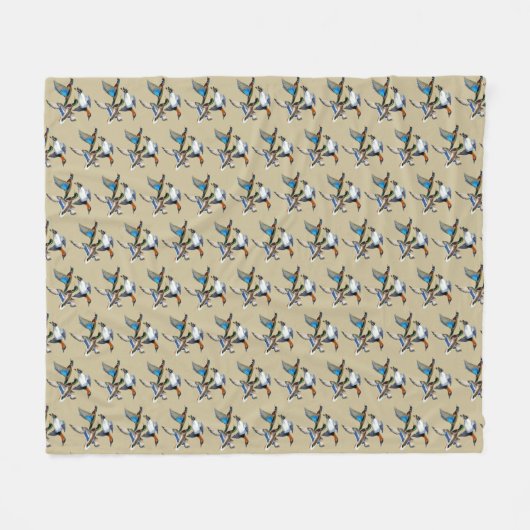 Canvasback, Mallard and Wood Ducks Flying Fleecedecke (Vorderseite (Horizontal))