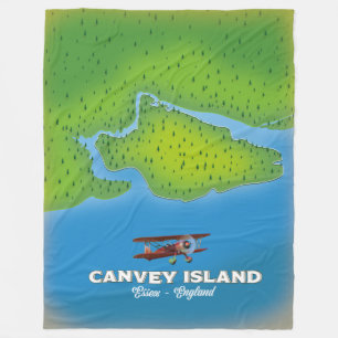 Canvey island, Essex Endland Karte Fleecedecke