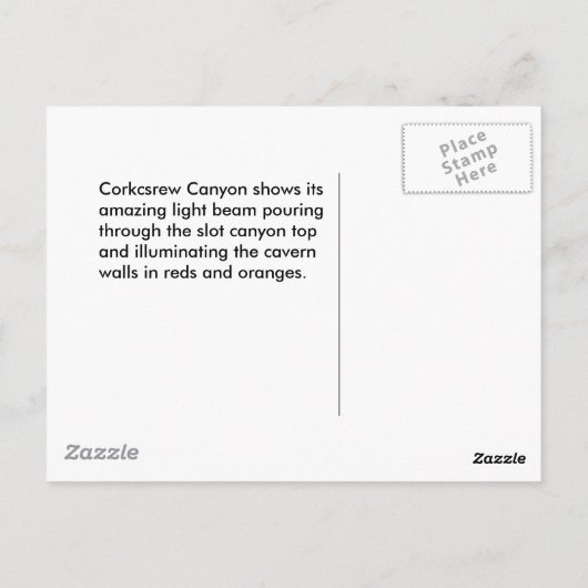 Canyon, Arizona Postkarte (Rückseite)