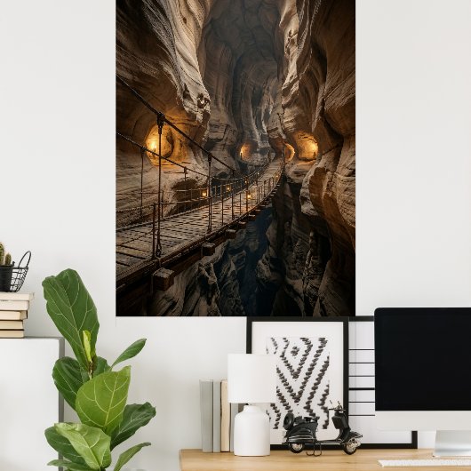 Canyon Bridge Cave Adventure Path Poster (Heimbüro)