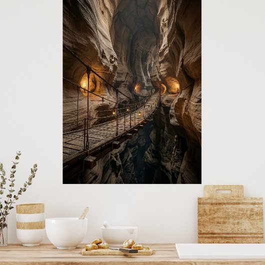 Canyon Bridge Cave Adventure Path Poster (Küche)