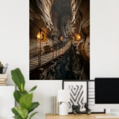 Canyon Bridge Höhlen-Abenteuerpfad Poster (Heimbüro)