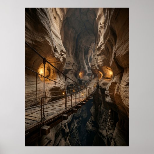 Canyon Bridge Höhlen-Abenteuerpfad Poster (Vorne)