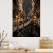 Canyon Bridge Höhlen-Abenteuerpfad Poster (Küche)