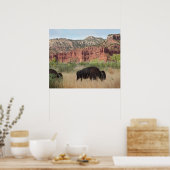 Canyon Buffalo Art Print -24x20 -andere Größen auc Poster (Küche)