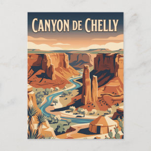Canyon de Chelly Arizona Wüsten-Vintage-Plakat Postkarte