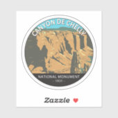 Canyon De Chelly National Monument Vintag Circle Aufkleber (Blatt)