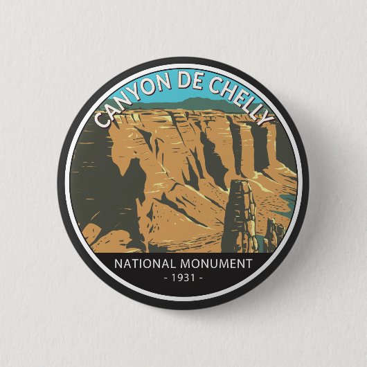 Canyon De Chelly National Monument Vintag Circle Button (Vorderseite)