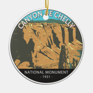 Canyon De Chelly National Monument Vintage Circle Keramik Ornament