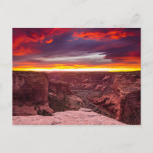 Canyon de Chelly, Sonnenuntergang, Arizona Postkarte