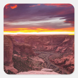 Canyon de Chelly, Sonnenuntergang, Arizona Quadratischer Aufkleber