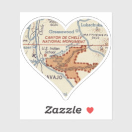 Canyon DE Chelly Vintag Map Aufkleber