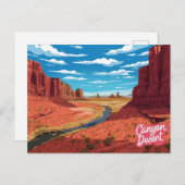 Canyon Desert River Valley Art Print Postkarte (Vorne/Hinten)