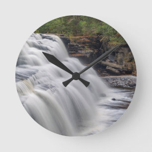 Canyon Falls am Sturgeon River bei Anse Runde Wanduhr