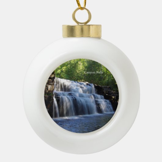 Canyon Falls Ball oder Schneeflocke Keramik Kugel-Ornament (Vorderseite)
