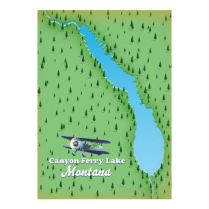 Canyon Ferry Lake Montana Seekarte Fotodruck