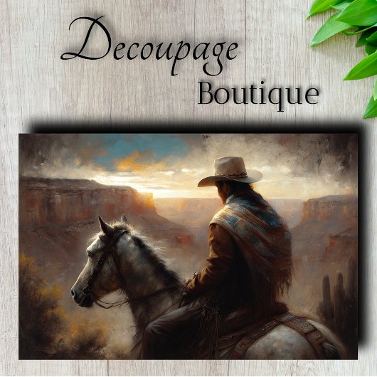 Canyon Horseman Decoupage Seidenpapier