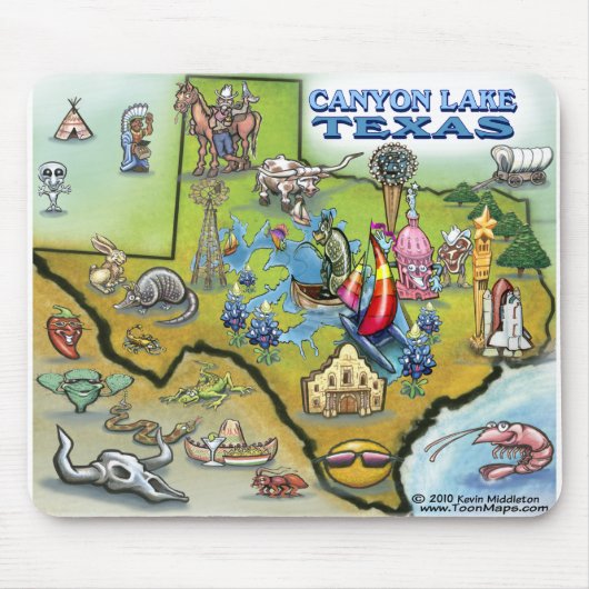 Canyon Lake TEXAS Karte Mousepad (Vorne)