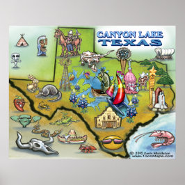 Canyon Lake TEXAS Karte Poster