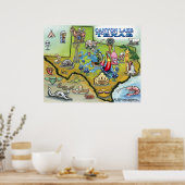 Canyon Lake TEXAS Karte Poster (Küche)