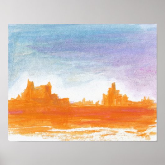 Canyon Landscape Orange Abstrakte Malkunst Poster (Vorne)