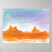 Canyon Landscape Orange Abstrakte Malkunst Poster (Vorne)
