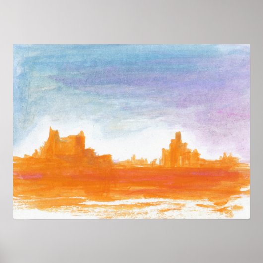 Canyon Landscape Orange Abstrakte Malkunst Poster (Vorne)