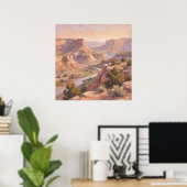 Canyon-Landschaft - Pastell-Malstil-Kunst Poster (Heimbüro)
