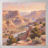 Canyon-Landschaft - Pastell-Malstil-Kunst Poster (Vorne)