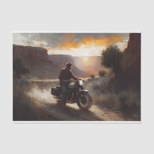 Canyon Motorrad-Reise-Decoupage Seidenpapier (Vorderseite)