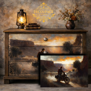 Canyon Motorrad-Reise-Decoupage Seidenpapier